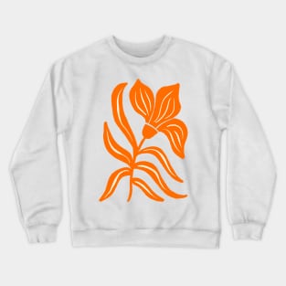 Orange Stylized Tulip Crewneck Sweatshirt